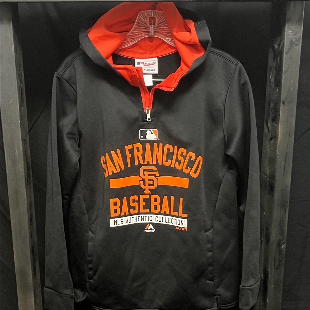 Majestic Black and Orange San Francisco Baseball Hoodie